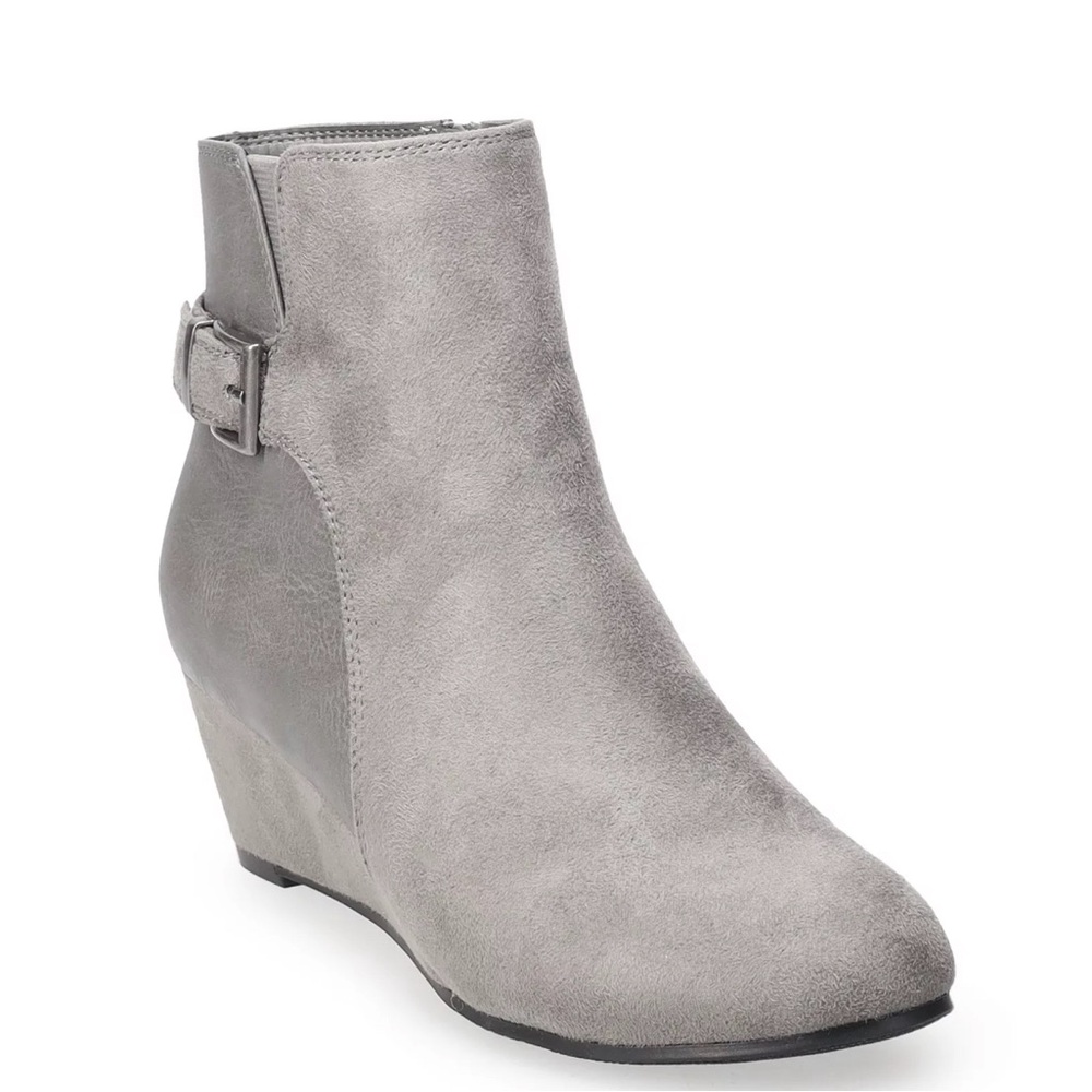 Gray Suede Ankle Boots